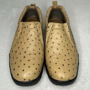 ROPER Performance Sport Tan Leather Ostrich Slip-On Loafer Shoes Women's Sz 6.5
